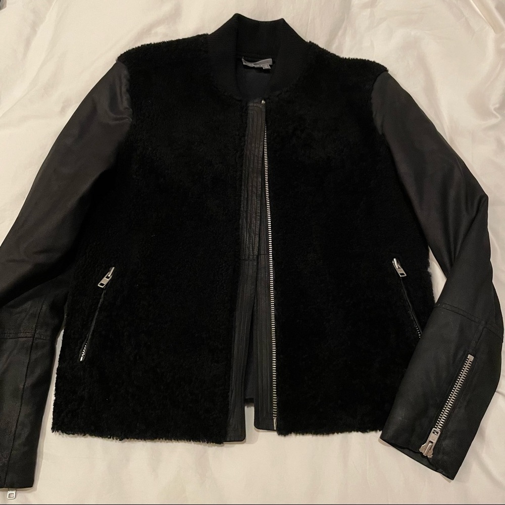 Vince jacket (Sherpa & leather), size small